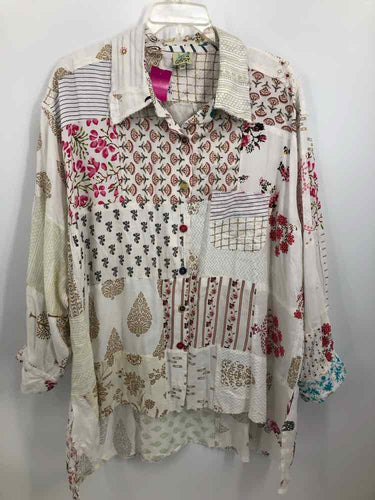 Jaded Gypsy Size XL Ivory Patchwork Blouse