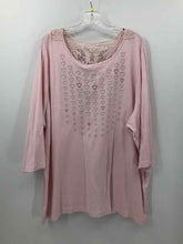 Load image into Gallery viewer, CJ Banks Size 3X Light Pink hearts Knit Top