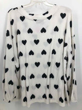 Load image into Gallery viewer, Lane Bryant Size 26/28 Ivory/black hearts Knit Top