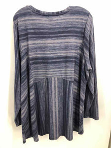 CJ Banks Size 2X NAVY/GRAY lines Tunic