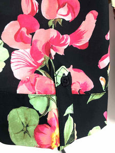 Catherines Size 5X Black/pink Floral Blouse