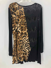 Load image into Gallery viewer, Cover Charge Size 1X Black/beige Animal Print Knit Top