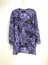 Load image into Gallery viewer, Maggie Size 4X Purple/Black Print Blouse