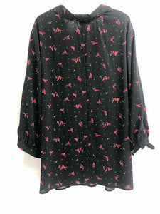 Catherines Size 5X Black/Red cardinal Blouse