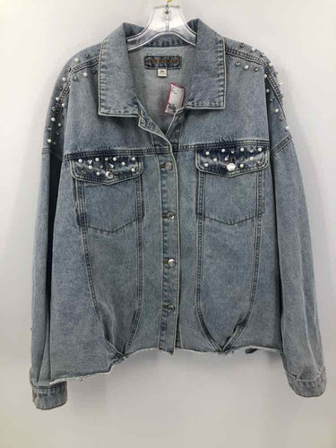 Maurices Size 2X Denim pearls Jacket