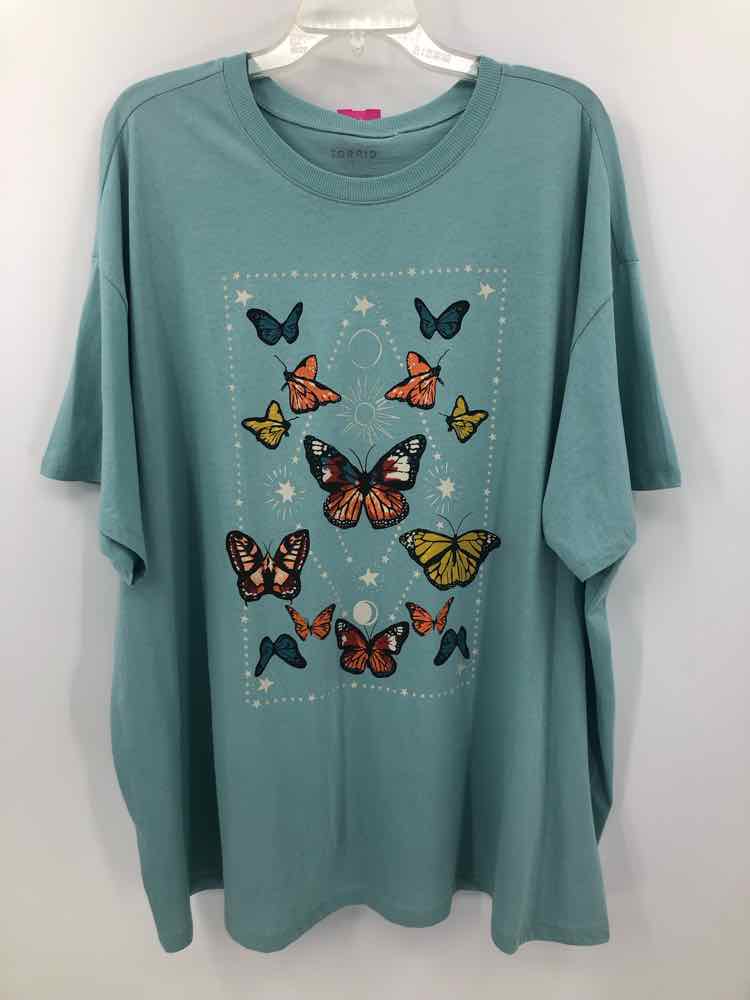 Torrid Size XL Aqua butterflies Knit Top