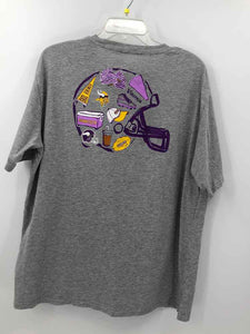 MN Vikings Size 2X Gray Screen Printed Knit Top