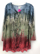 Load image into Gallery viewer, Parsley &amp; Sage Size XL Blue/coral Print Tunic