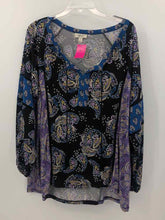 Load image into Gallery viewer, Style &amp; Co Size 2X Black/Lavender Paisley Knit Top