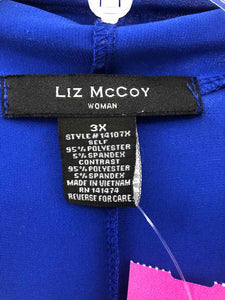 Liz Mccoy Size 3X Royal Blue Knit Top