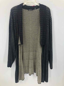 Nic & Zoe Size 3X Black/tan Stripe Duster