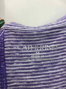 Catherines Size 3X lav/white Stripe Knit Top