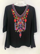 Load image into Gallery viewer, Calessa Size Large Black Embroidered Knit Top