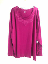 Load image into Gallery viewer, Catherines Size 4X Wine Bling Knit Top