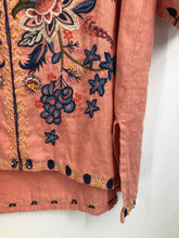 Load image into Gallery viewer, Johnny Was Size 1X Peach Embroidered Blouse