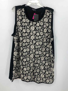 Via Appia Size 3X Black/white embellishments Knit Top