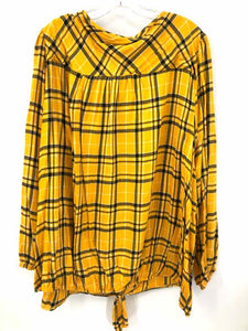 Lane Bryant Size 26 Mustard/black Plaid Blouse