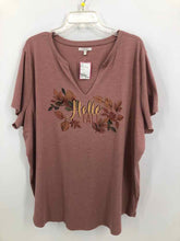 Load image into Gallery viewer, Maurices Size 2X Mauve Screen Printed Knit Top