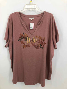 Maurices Size 2X Mauve Screen Printed Knit Top
