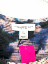 Load image into Gallery viewer, Christopher &amp; Banks Size XL P Navy/mauve Print Knit Top