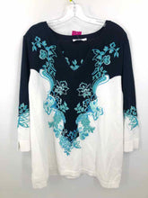 Load image into Gallery viewer, Chico&#39;s Size XL Navy/White Embroidered Sweater