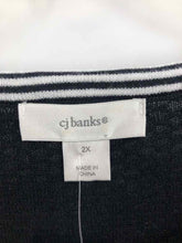 Load image into Gallery viewer, CJ Banks Size 2X Black/white squares Knit Top