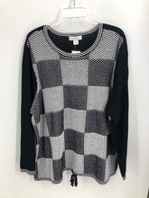 Load image into Gallery viewer, CJ Banks Size 2X Black/white squares Knit Top