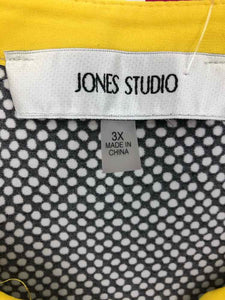Jones Studio Size 3X Black/yellow Print Knit Top