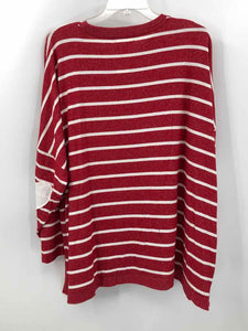 Maurices Size 2X Red/white Stripe Knit Top