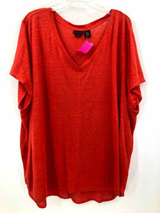 Tahari Size 3X Orange Knit Top