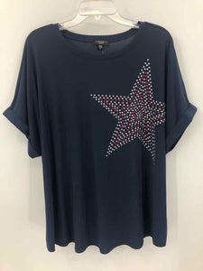 Cocomo Size 2X Navy Star Knit Top