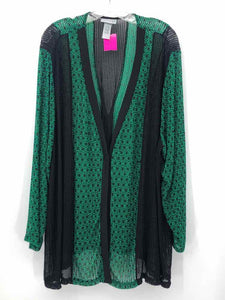 Catherines Size 3X Green/Black Burnout Cardigan