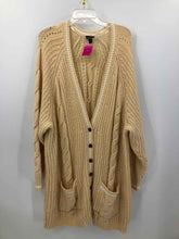 Load image into Gallery viewer, Torrid Size 3X Ivory/aqau cable Cardigan