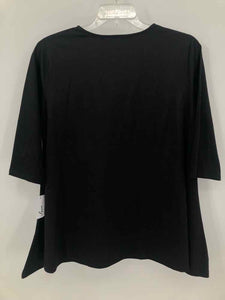 Calessa Size Large Black Embroidered Knit Top