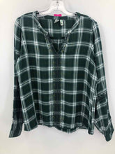 Load image into Gallery viewer, Green Tea Size Small Green/white Plaid Blouse