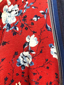 Catherines Size 5X Red/navy Print Cardigan