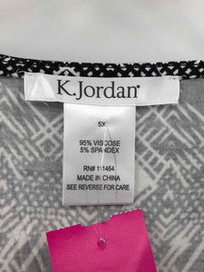 K Jordan Size 5X Black/white Print Knit Top