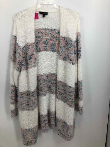 Lane Bryant Size 22/24 White/Coral Stripe Duster