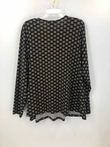 Lane Bryant Size 22/24 Black/gold Print Knit Top