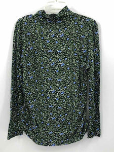 Michael Kors Size XL Black/Green Floral Turtleneck