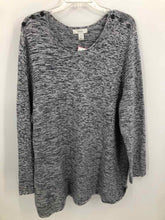Load image into Gallery viewer, CJ Banks Size 2X Navy/White marled Tunic