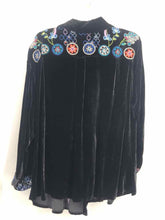 Load image into Gallery viewer, Johnny Was Size 1X Black Embroidered Blouse