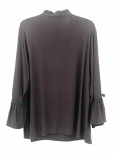 Load image into Gallery viewer, Karl Lagerfeld Size 3 Eggplant Ruffle Knit Top