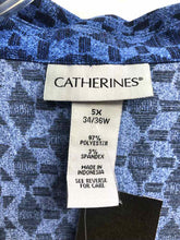 Load image into Gallery viewer, Catherines Size 5X Blue Print Blouse