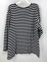 Load image into Gallery viewer, CJ Banks Size 3X Black/white Stripe Knit Top