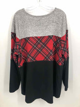 Load image into Gallery viewer, Maurices Size 2X Red/Black Plaid Knit Top