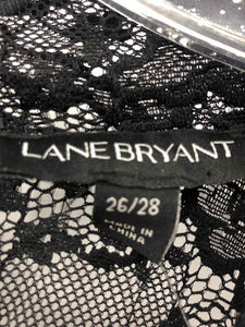 Lane Bryant Size 26/28 Black Lace Knit Top