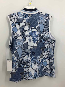 Johnny Was Size XL Blue/white Print Knit Top