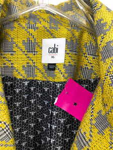 Cabi Size XL Yellow Plaid Coat