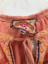 Load image into Gallery viewer, Johnny Was Size 1X Peach Embroidered Blouse